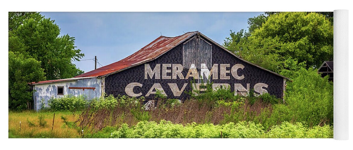 Route 66 Yoga Mat featuring the photograph Meramec Caverns Barn - Cayuga, Illinois - Route 66 by Susan Rissi Tregoning