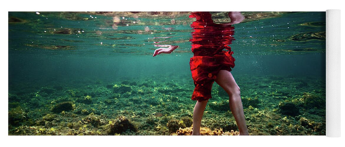 Underwater Yoga Mat featuring the photograph Mermaid Legs by Gemma Silvestre