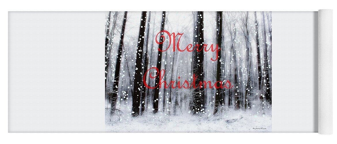 Christmas Yoga Mat featuring the photograph Merry Christmas at the Woods of Nimisila by Mary Walchuck