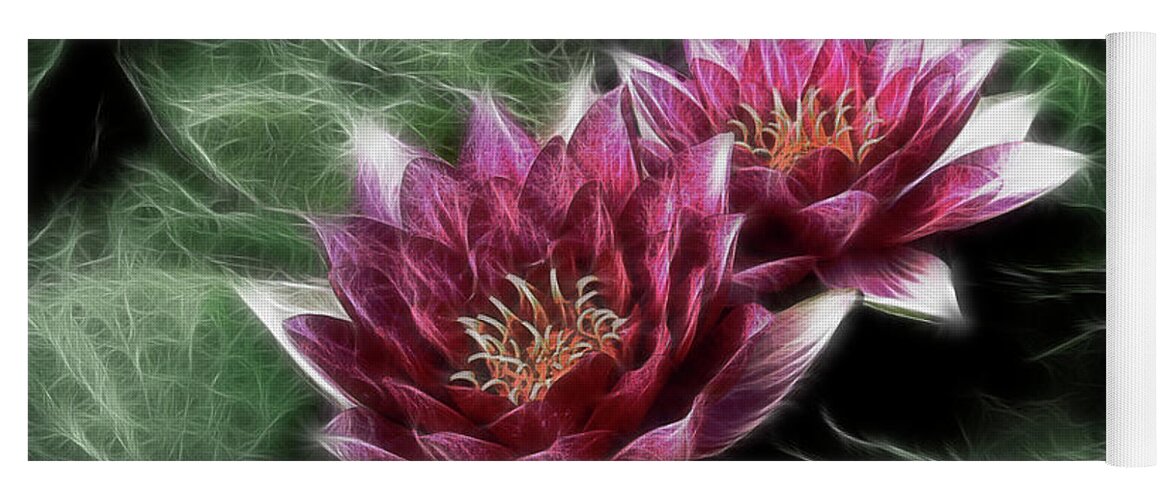 Water-lilies Yoga Mat featuring the photograph Metal Lilies by Joachim G Pinkawa