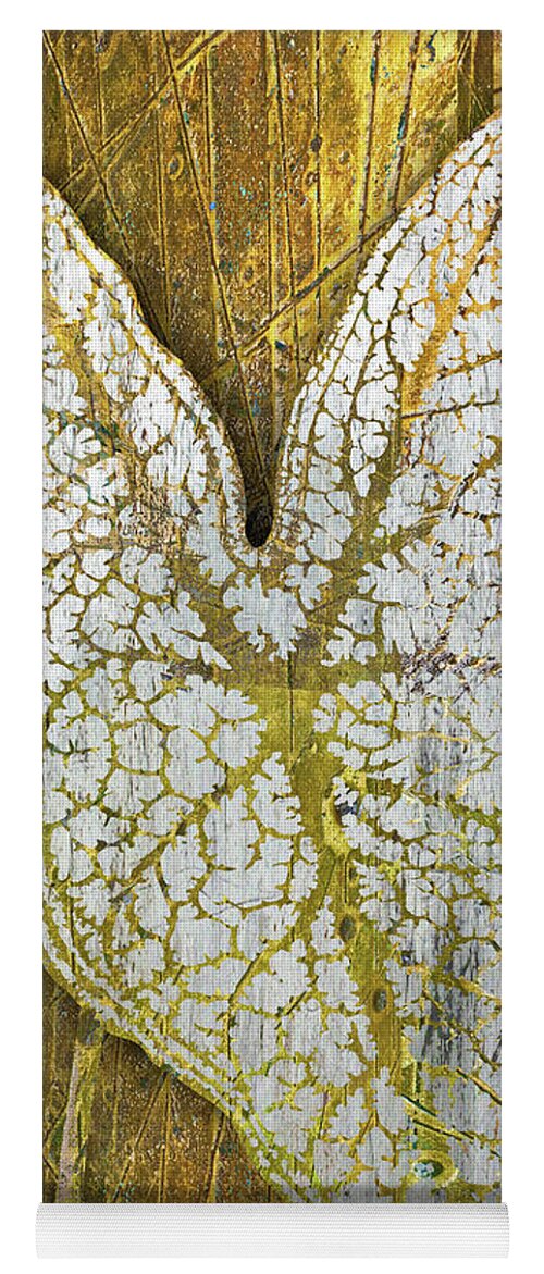 1800s Yoga Mat featuring the painting Metal Metallic Gold Silver Leaf 3 by Tony Rubino
