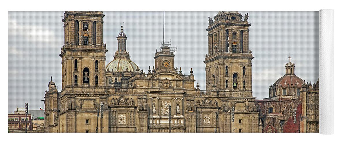 Town Yoga Mat featuring the photograph Mexico City Metropolitan Cathedral by Arterra Picture Library