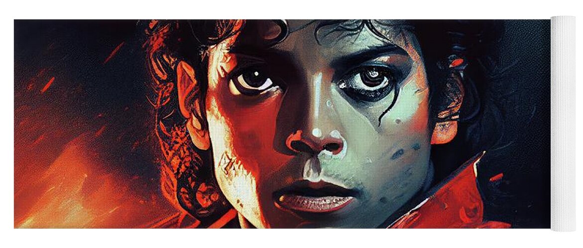 Michael Jackson Yoga Mat featuring the painting Michael Jackson No.2 by My Head Cinema