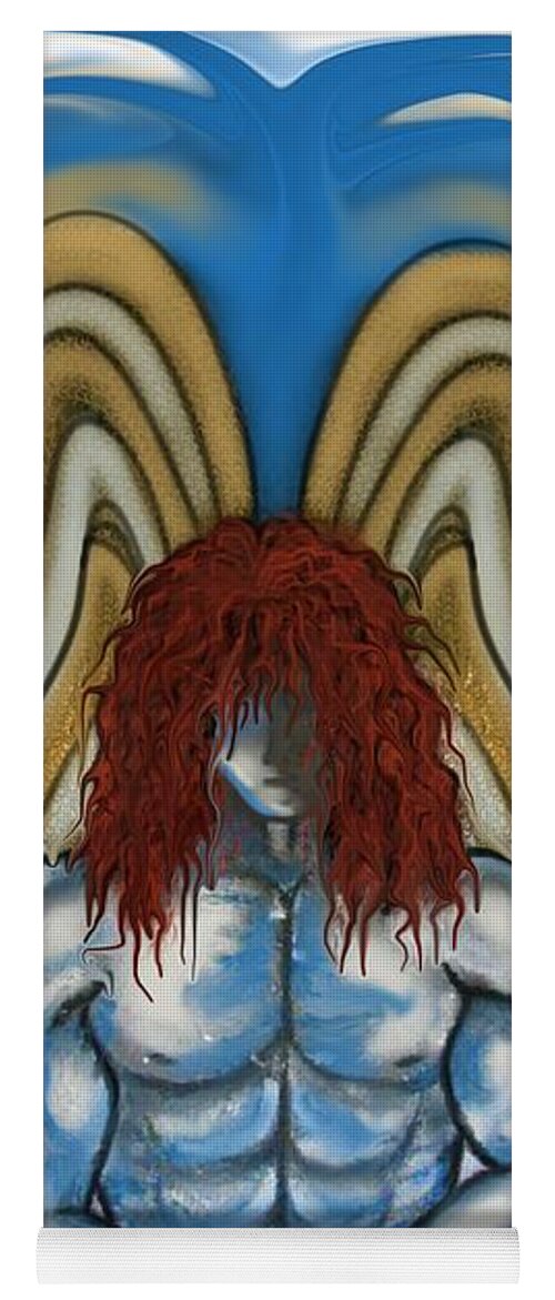 Archangel Yoga Mat featuring the mixed media Michael by Joan Stratton