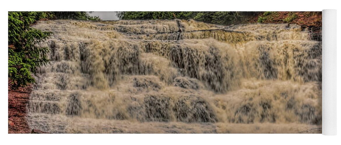 Waterfall Yoga Mat featuring the photograph Michigan's Agate Falls by Dale Kauzlaric