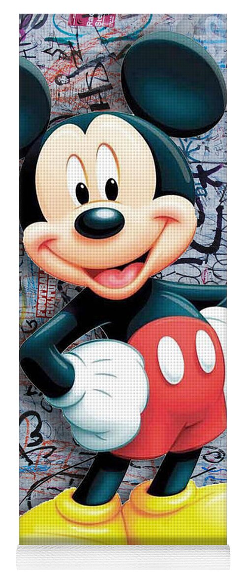 Mickey Mouse Yoga Mat featuring the painting Mickey Mouse Pop Art Graffiti 8 by Tony Rubino