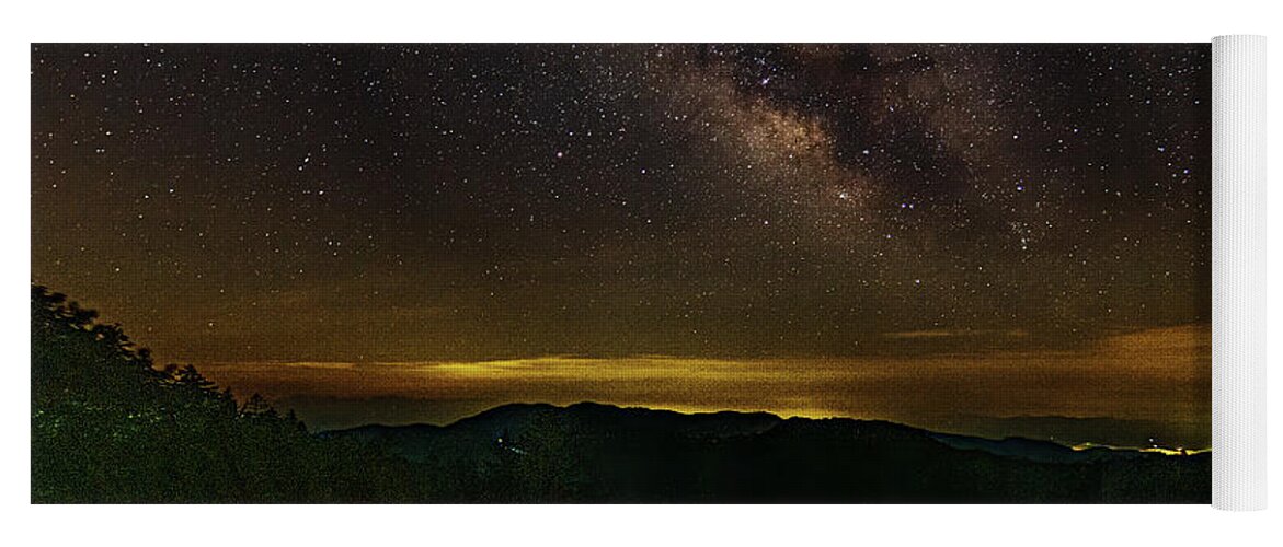 Great Smoky Mountain National Park Yoga Mat featuring the photograph Milky Way and Fireflies by Jack Peterson