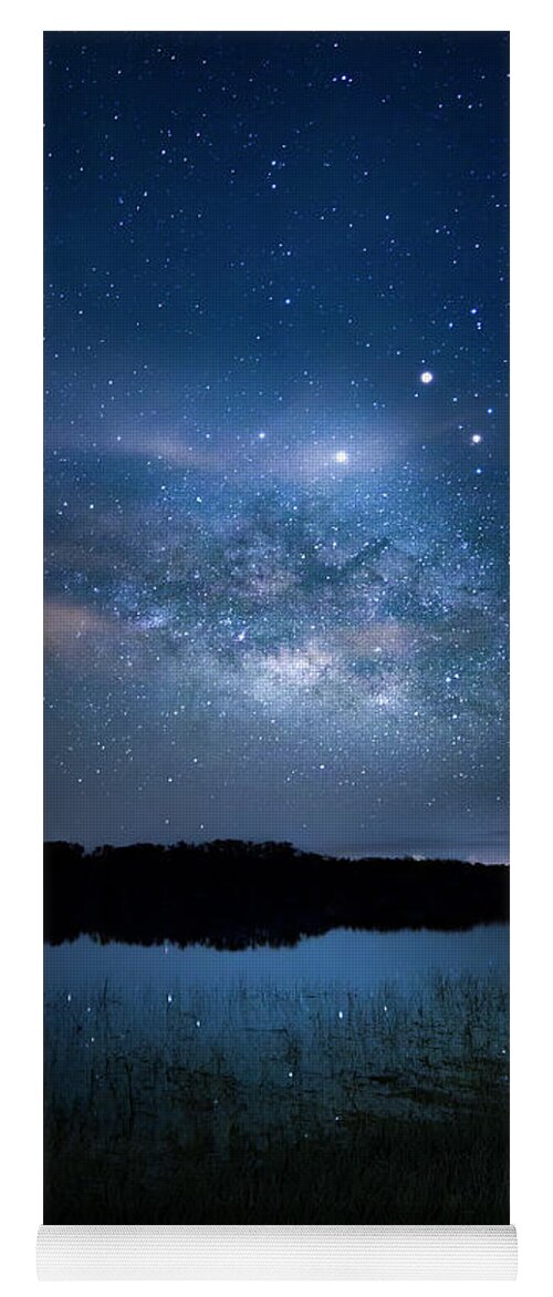 Milky Way Yoga Mat featuring the photograph Milky Way at 9 Mile Pond by Mark Andrew Thomas