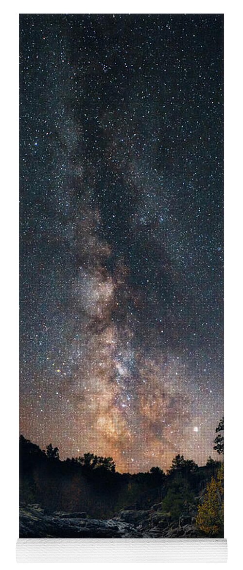 Milky Way Yoga Mat featuring the photograph Milky Way Over Rocky Creek Falls by Harold Rau