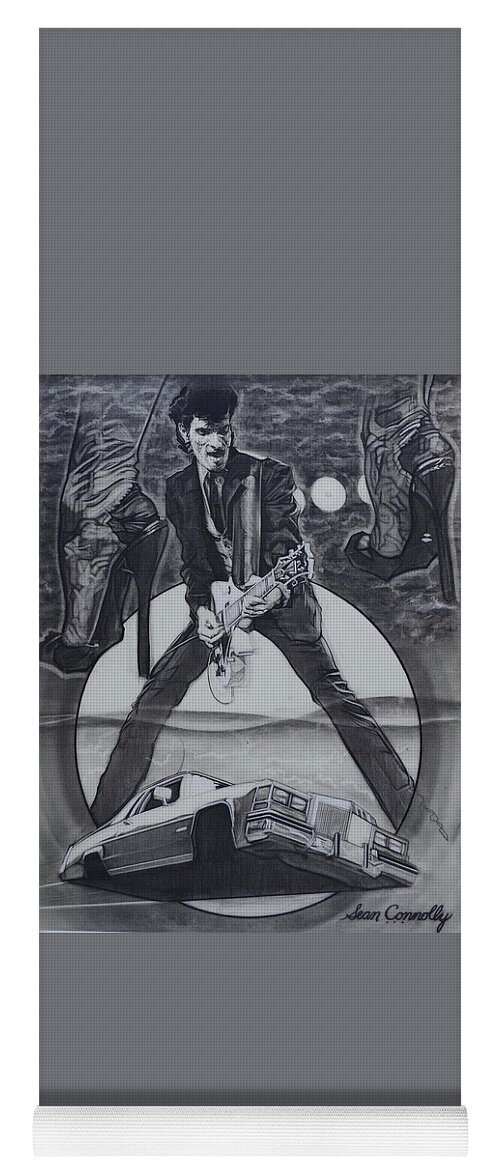 Charcoal Pencil Yoga Mat featuring the drawing Mink DeVille by Sean Connolly