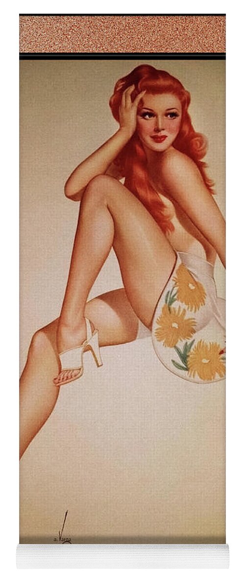 Miss January Varga Girl 1944 Pin-up Calendar by Alberto Vargas Vintage Pin-Up  Girl Art Yoga Mat by Rolando Burbon - Pixels