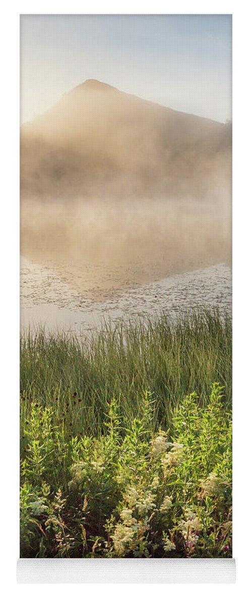 Mist Yoga Mat featuring the photograph Mist rising - Cawfield Quarry, Hadrians Wall by Anita Nicholson