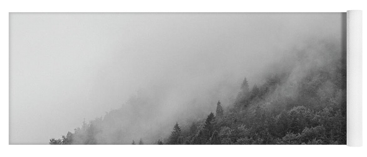 Foggy Yoga Mat featuring the photograph Misty forest by Martin Vorel Minimalist Photography