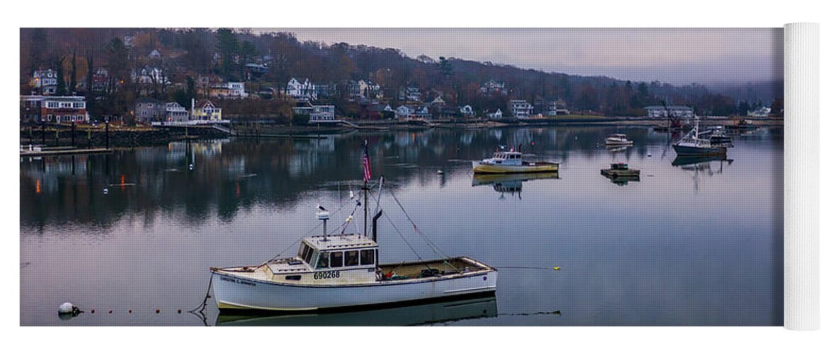 Boats Yoga Mat featuring the photograph Misty Morning in Northport Harbor by Sean Mills