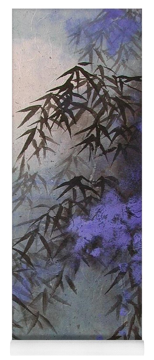 Moon Yoga Mat featuring the painting Misty Night by Vina Yang