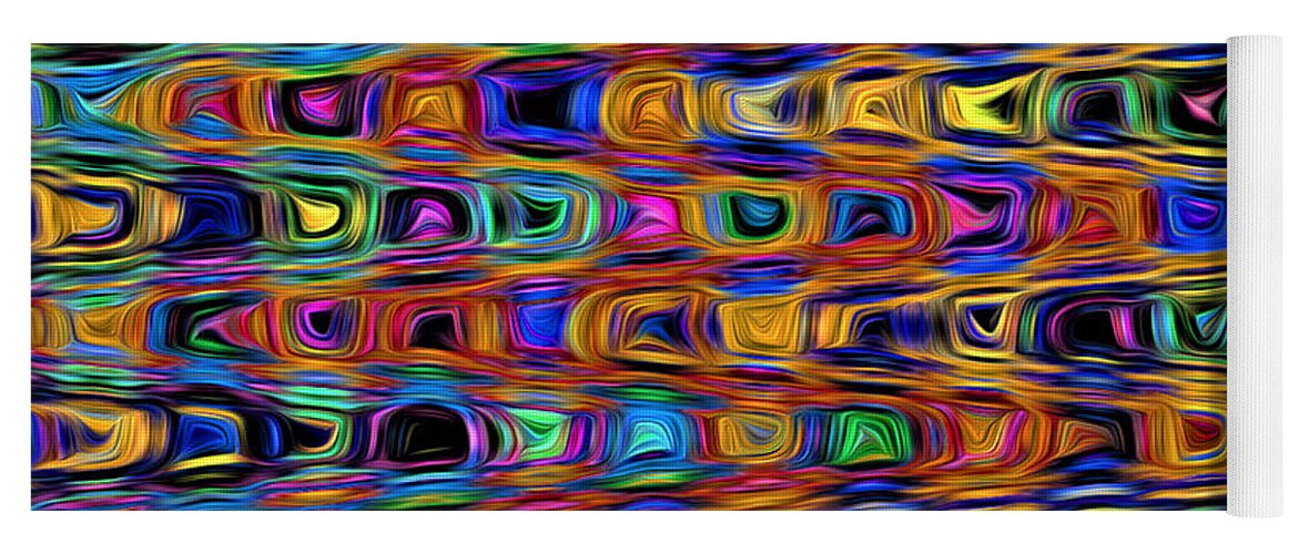 Abstract Yoga Mat featuring the digital art Mod Psychedelic Pattern - Abstract by Ronald Mills