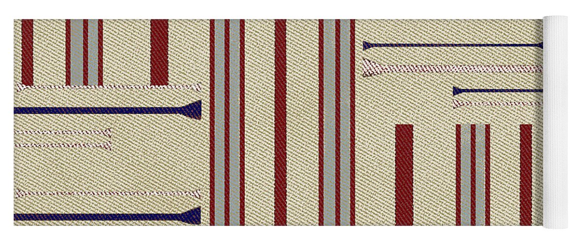 Stripe Yoga Mat featuring the digital art Modern African Ticking Stripe by Sand And Chi