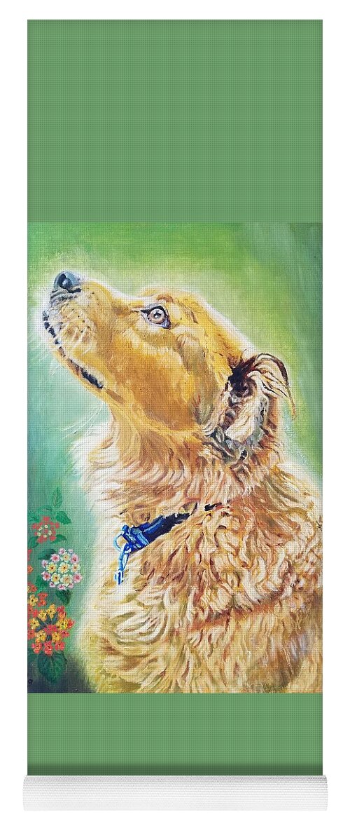 Oil Painting. Dog Yoga Mat featuring the painting Molly by Vera Smith