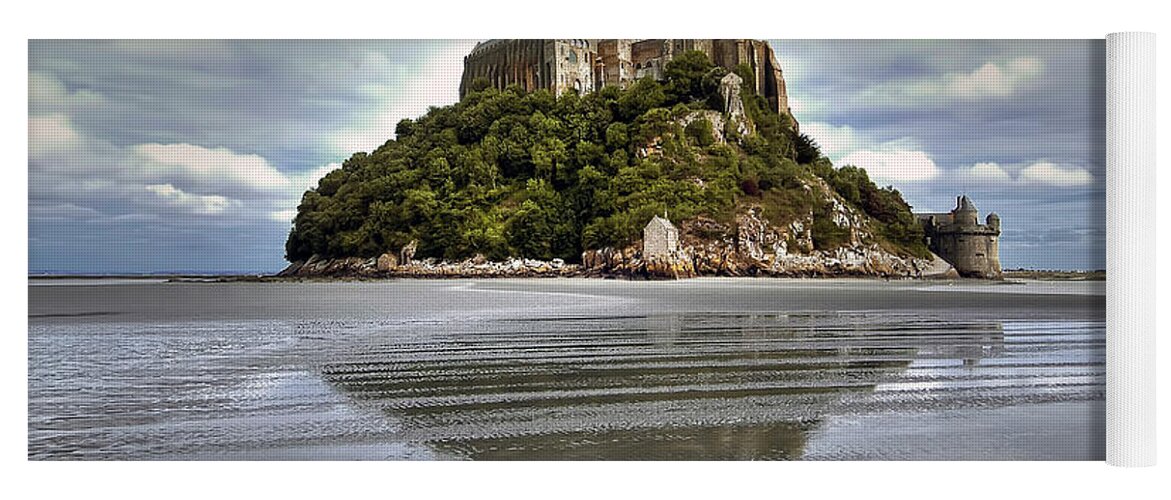 Mont St Michel Yoga Mat featuring the photograph Mont Saint Michel Viewed by the Bay - France by Paolo Signorini