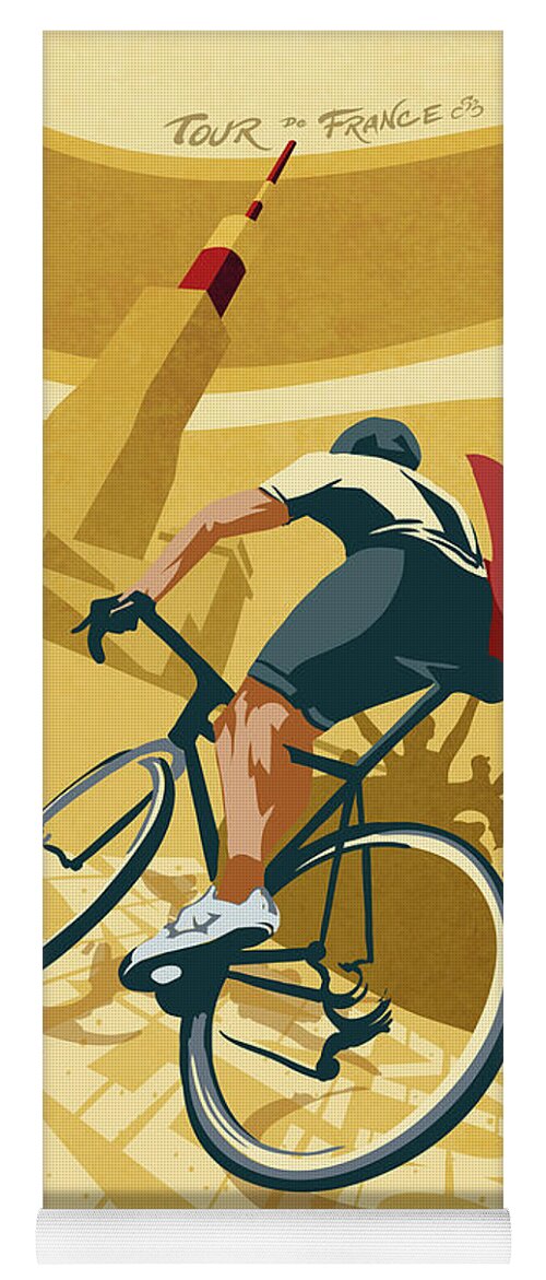 Retro Poster Art Yoga Mat featuring the painting Mont Ventoux by Sassan Filsoof