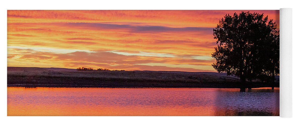 Colorful Yoga Mat featuring the photograph Montana Sunset by Todd Klassy