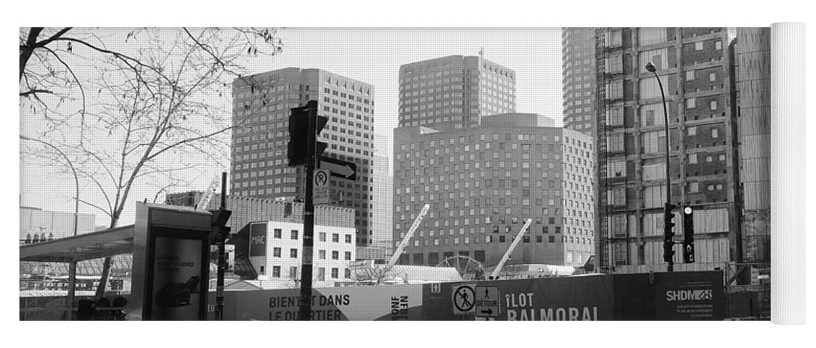 Black And White Photography Yoga Mat featuring the photograph Montreal Street Photo 10 by Reb Frost