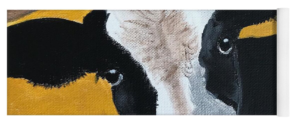 Pets Yoga Mat featuring the painting Moo Cow by Kathie Camara