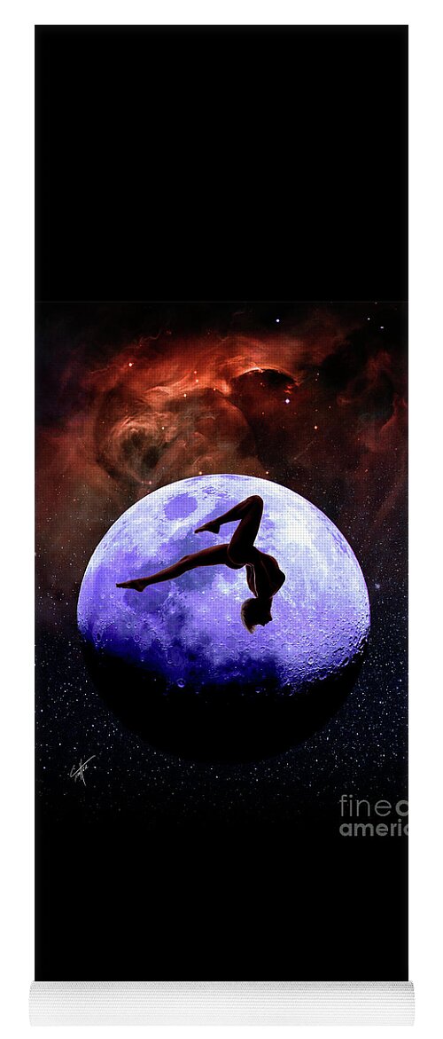 Dancer Yoga Mat featuring the pyrography Moon Dancer by Jim Trotter