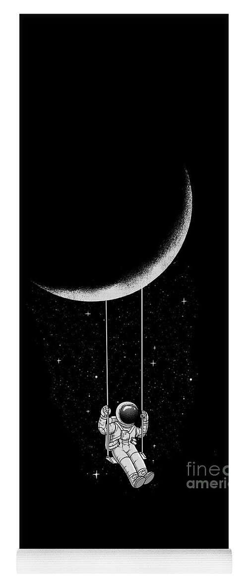 Space Yoga Mat featuring the digital art Moon Swing by Digital Carbine