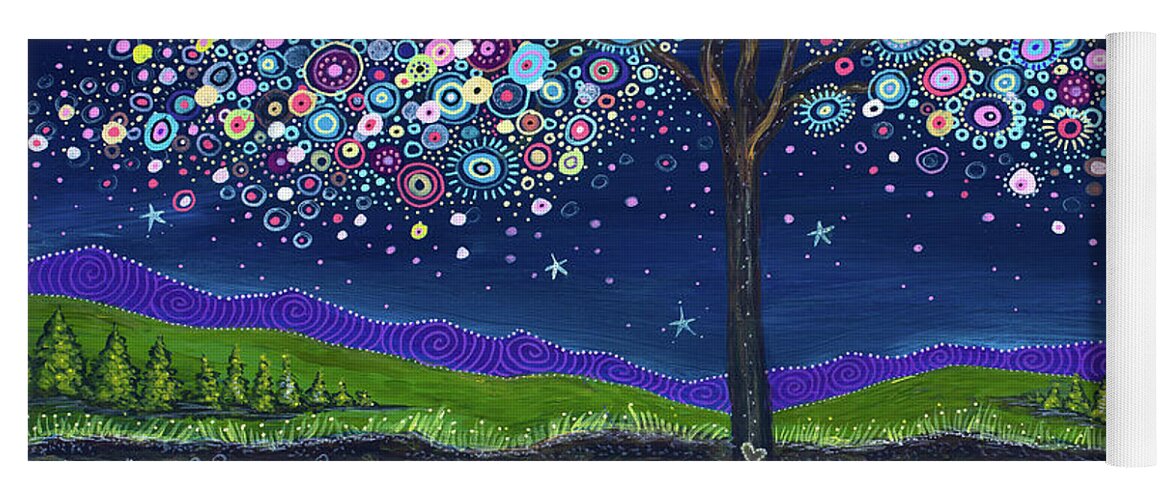 Moonlit Magic Yoga Mat featuring the painting Moonlit Magic by Tanielle Childers