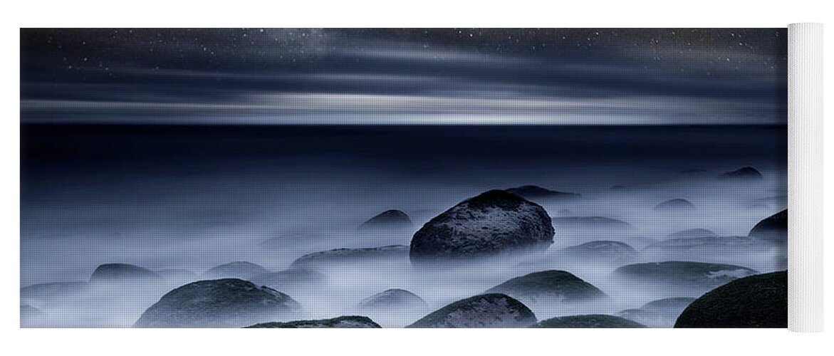 Night Yoga Mat featuring the photograph Moonrise Echoes by Jorge Maia