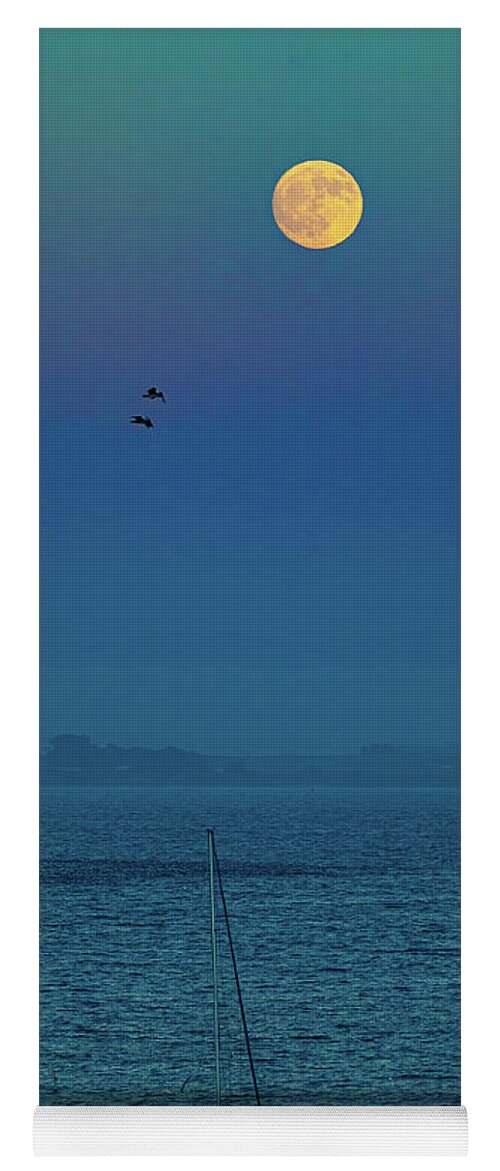 Tf-photography.com Yoga Mat featuring the photograph Moonrise Over Capitola by Tommy Farnsworth