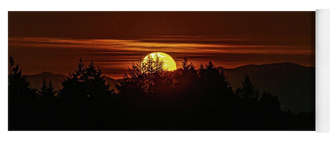 Moon Rise Yoga Mat featuring the photograph Moonrise over the hill's by Ulrich Burkhalter