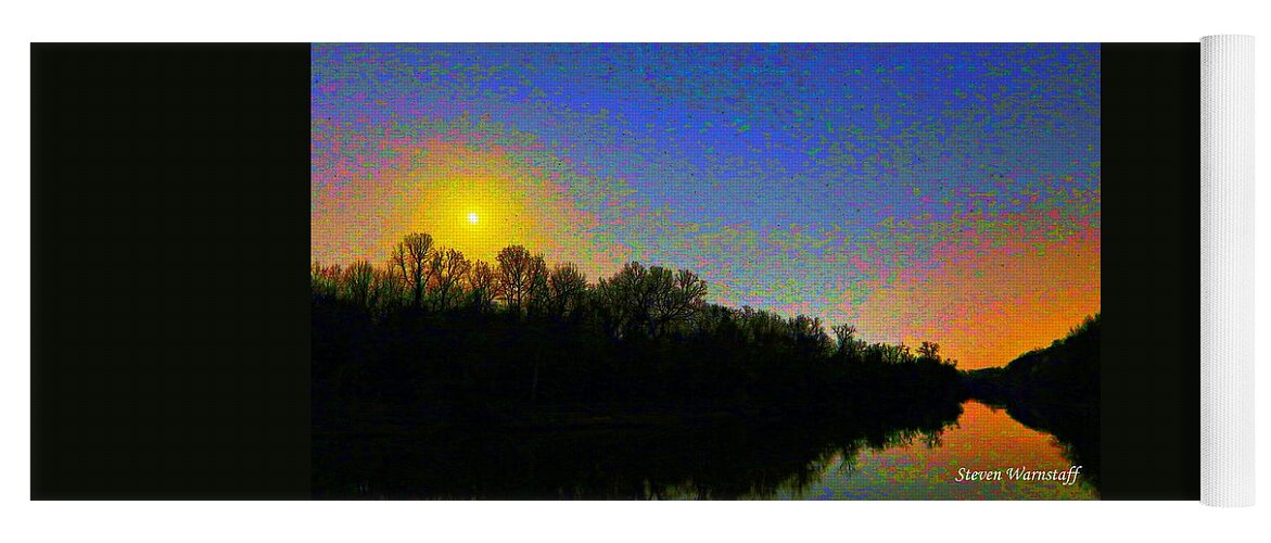 Scenic Yoga Mat featuring the photograph Moonrise Over the Meramac by Steve Warnstaff