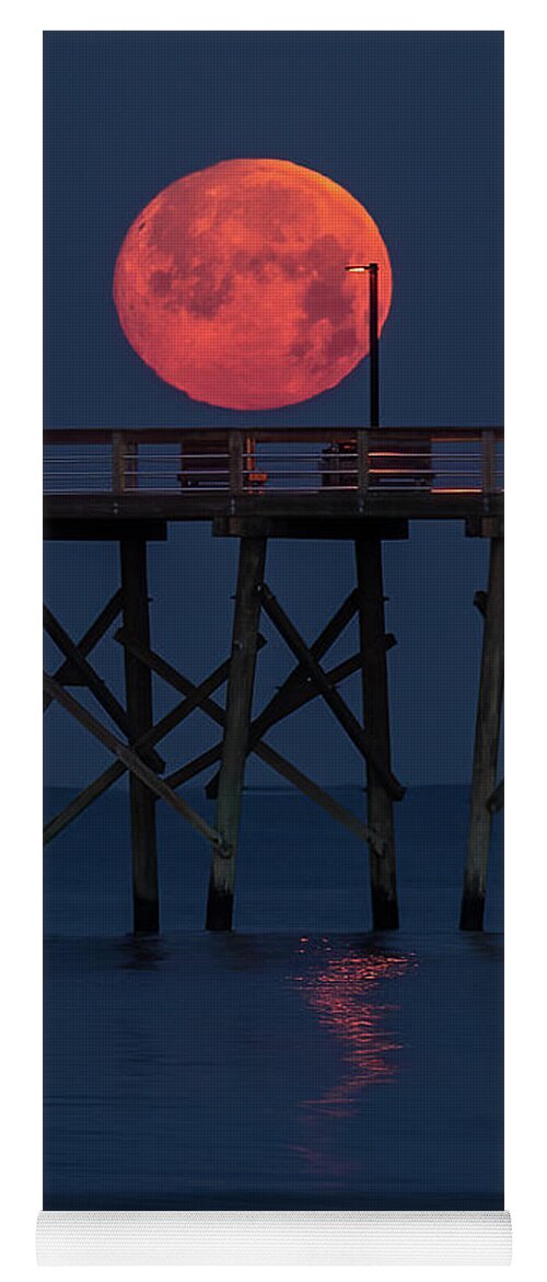 Fullmoon Yoga Mat featuring the photograph Moonset by Nick Noble