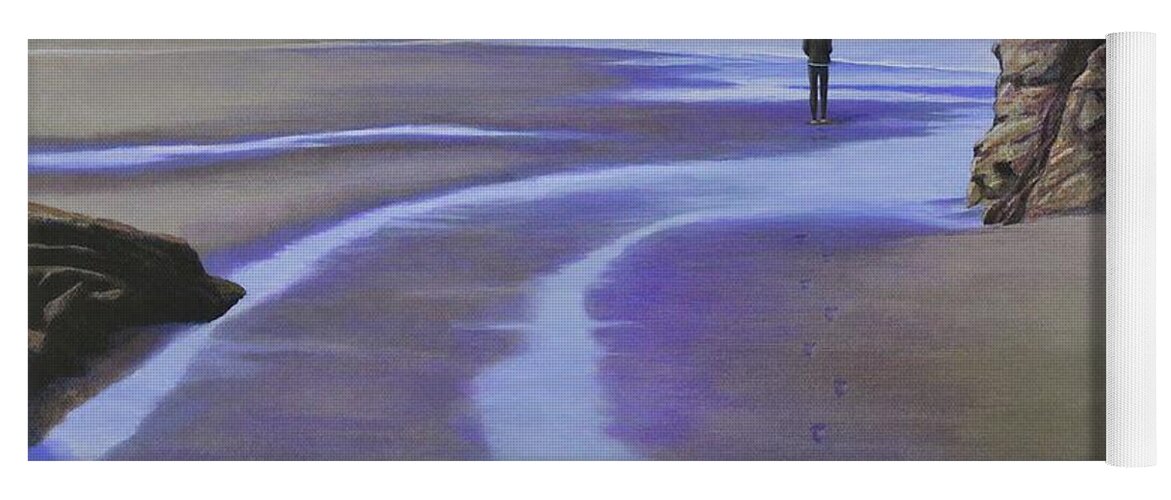 Kim Mcclinton Yoga Mat featuring the painting Low Tide on Moonstone Beach by Kim McClinton