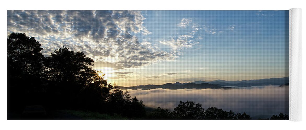 Road Yoga Mat featuring the photograph Morning on the Foothills Parkway 5 by Phil Perkins