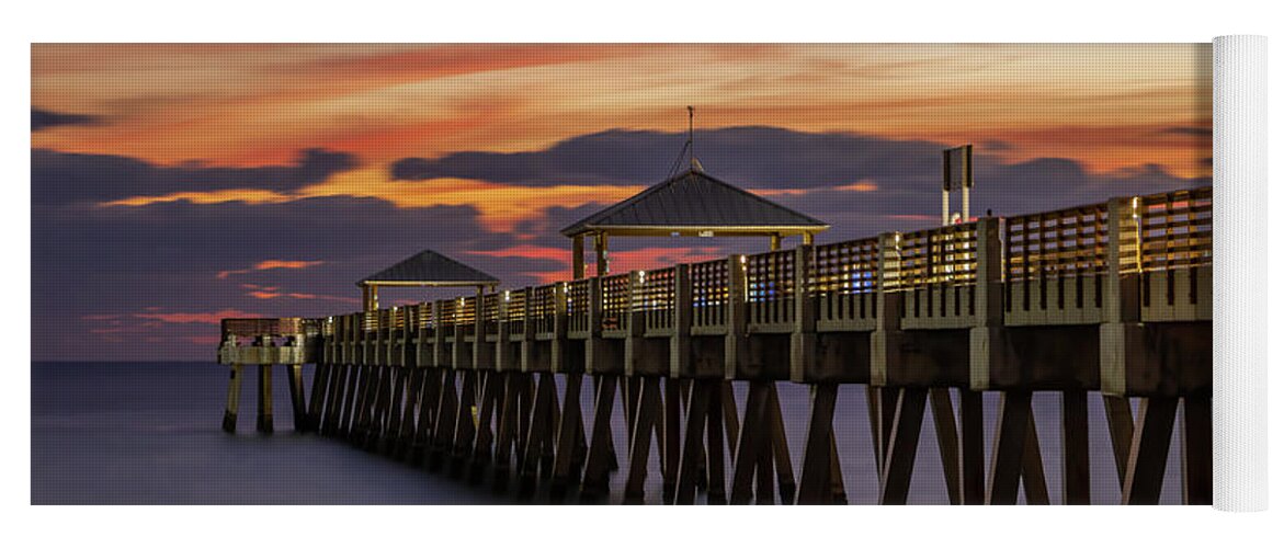 Pier Yoga Mat featuring the photograph Morning Pier by Tom Claud