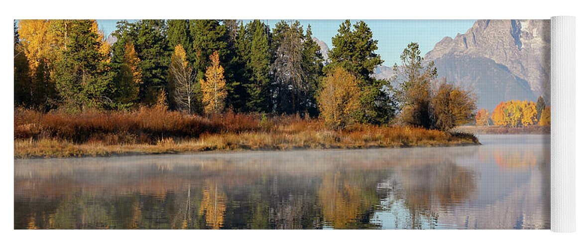 Fall Yoga Mat featuring the photograph Morning Reflections at Oxbow Bend by Robert Carter