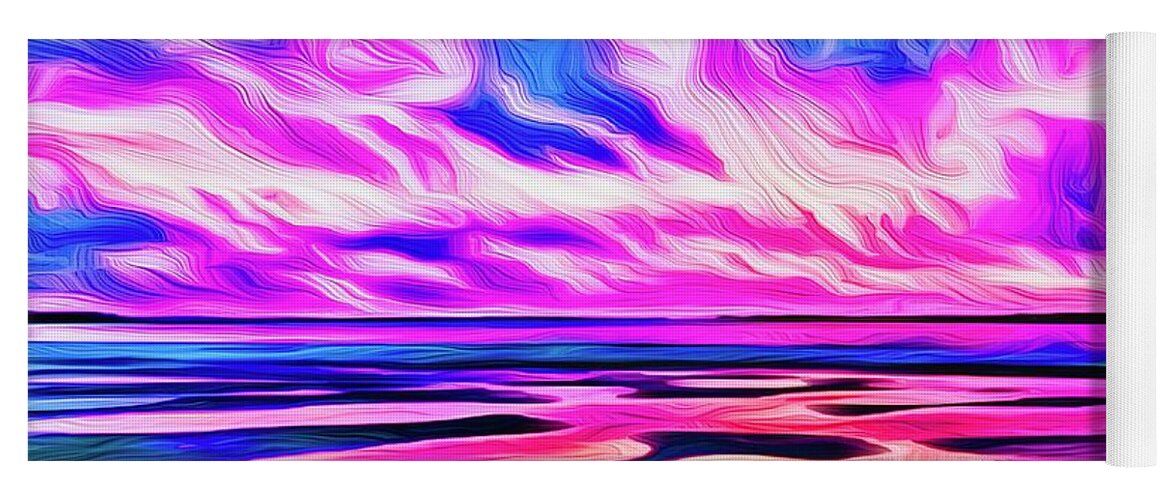 Landscape Yoga Mat featuring the digital art Morning Reflections by Michael Stothard