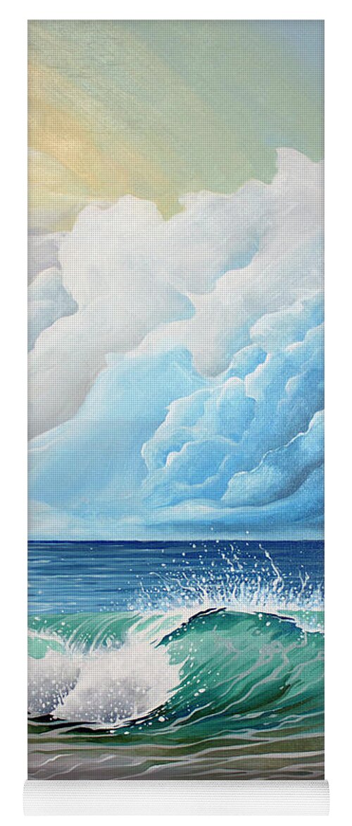East Coast Yoga Mat featuring the painting Morning Shore Break by William Love