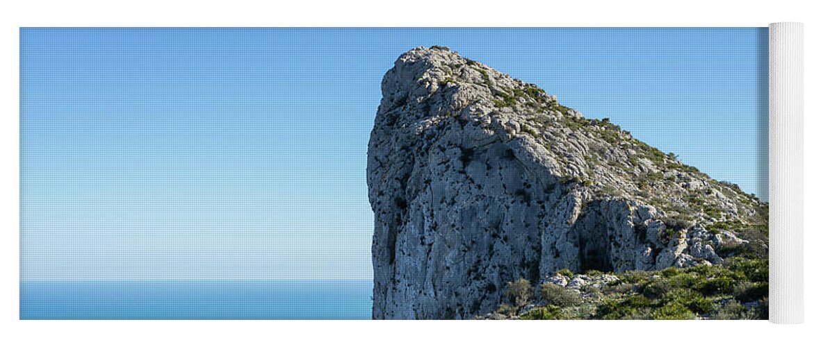 Mountain Yoga Mat featuring the photograph Morro de Segaria and the Mediterranean sea by Adriana Mueller