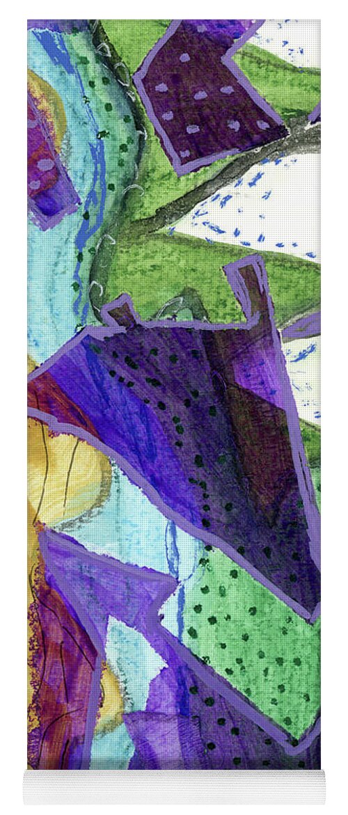 Abstract Yoga Mat featuring the mixed media Mosaic III by Judy Huck