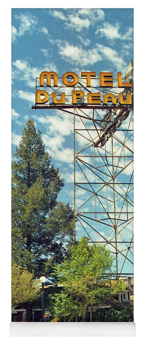 Retro Yoga Mat featuring the photograph Motel DuPeau by Matthew Bamberg