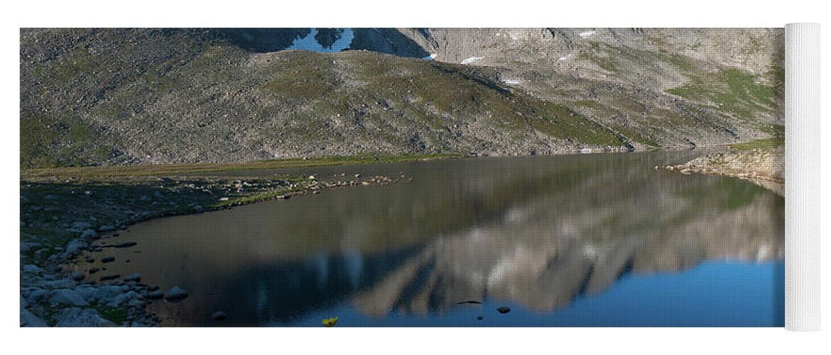 Mount Evans Yoga Mat featuring the photograph Mount Evans with Summit Lake Summer Landscape by Cascade Colors
