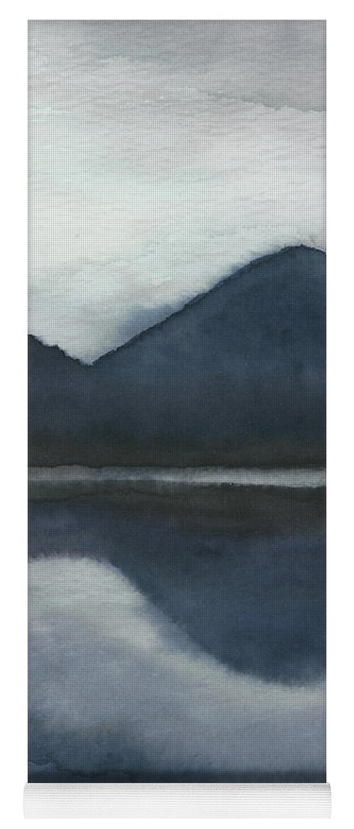 Gray Yoga Mat featuring the painting Mountain Lake by Rachel Elise
