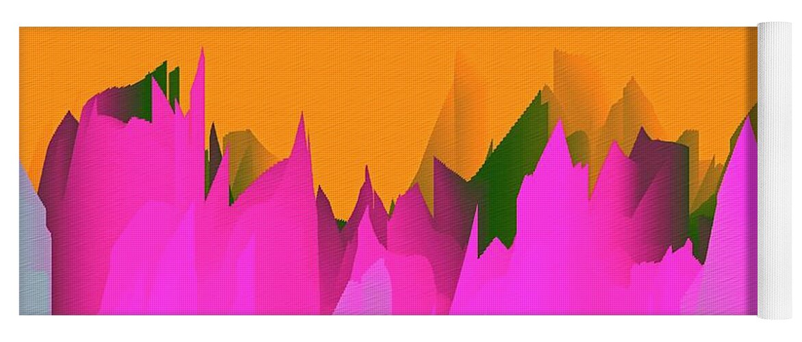 Patterns Yoga Mat featuring the digital art Mountain Landscape Abstract - 1 by Philip Preston