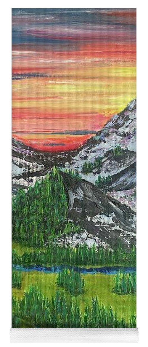 Mountain Yoga Mat featuring the painting Mountain Magic by Lisa White