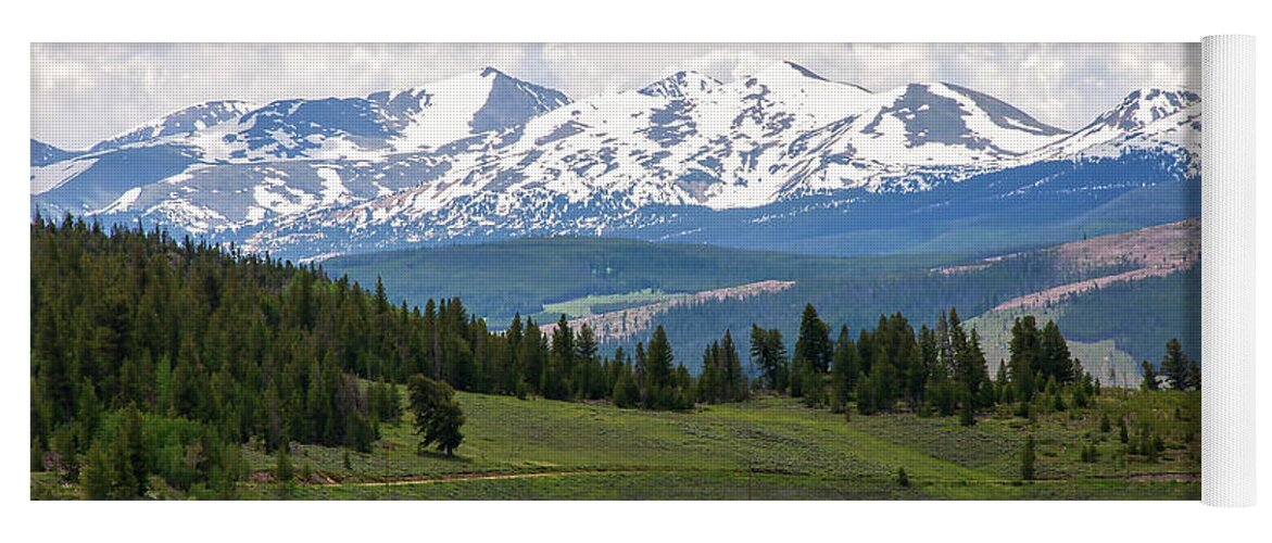 Colorado Yoga Mat featuring the digital art Mountain Range Above Lake Dillon by Kirt Tisdale