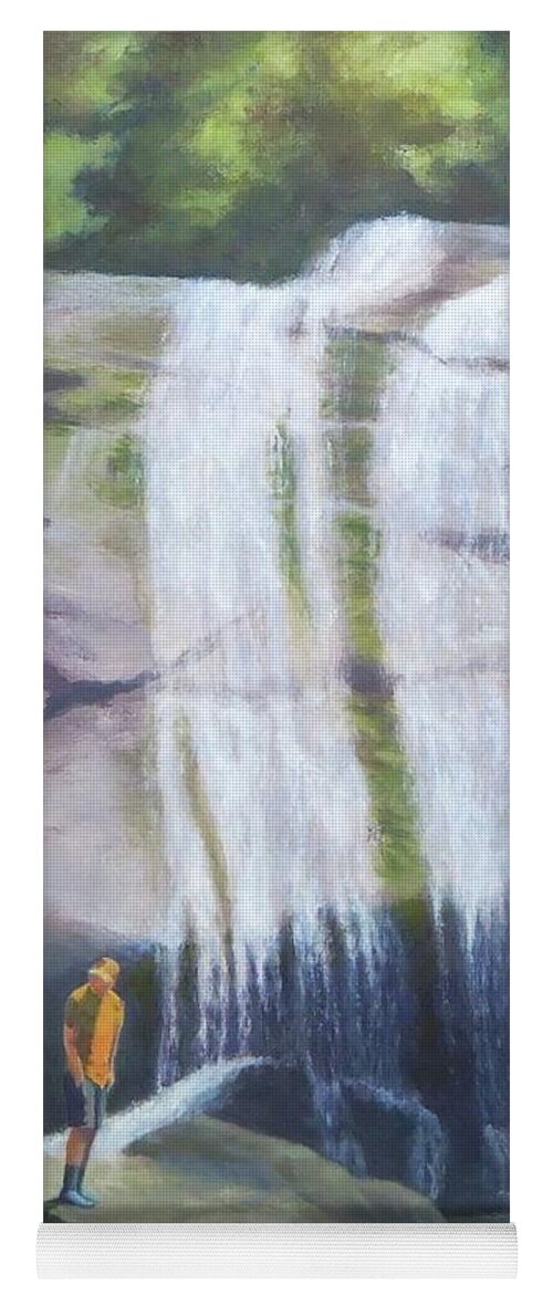 Waterfalls Yoga Mat featuring the painting Mountain Treasure by Phyllis Andrews